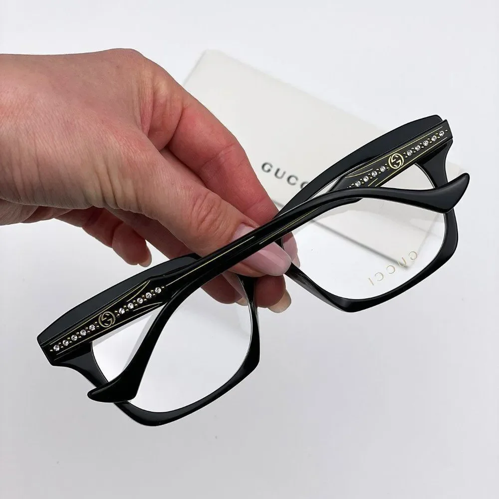 Gucci GG1299O 001 Eyeglasses Black Square Women